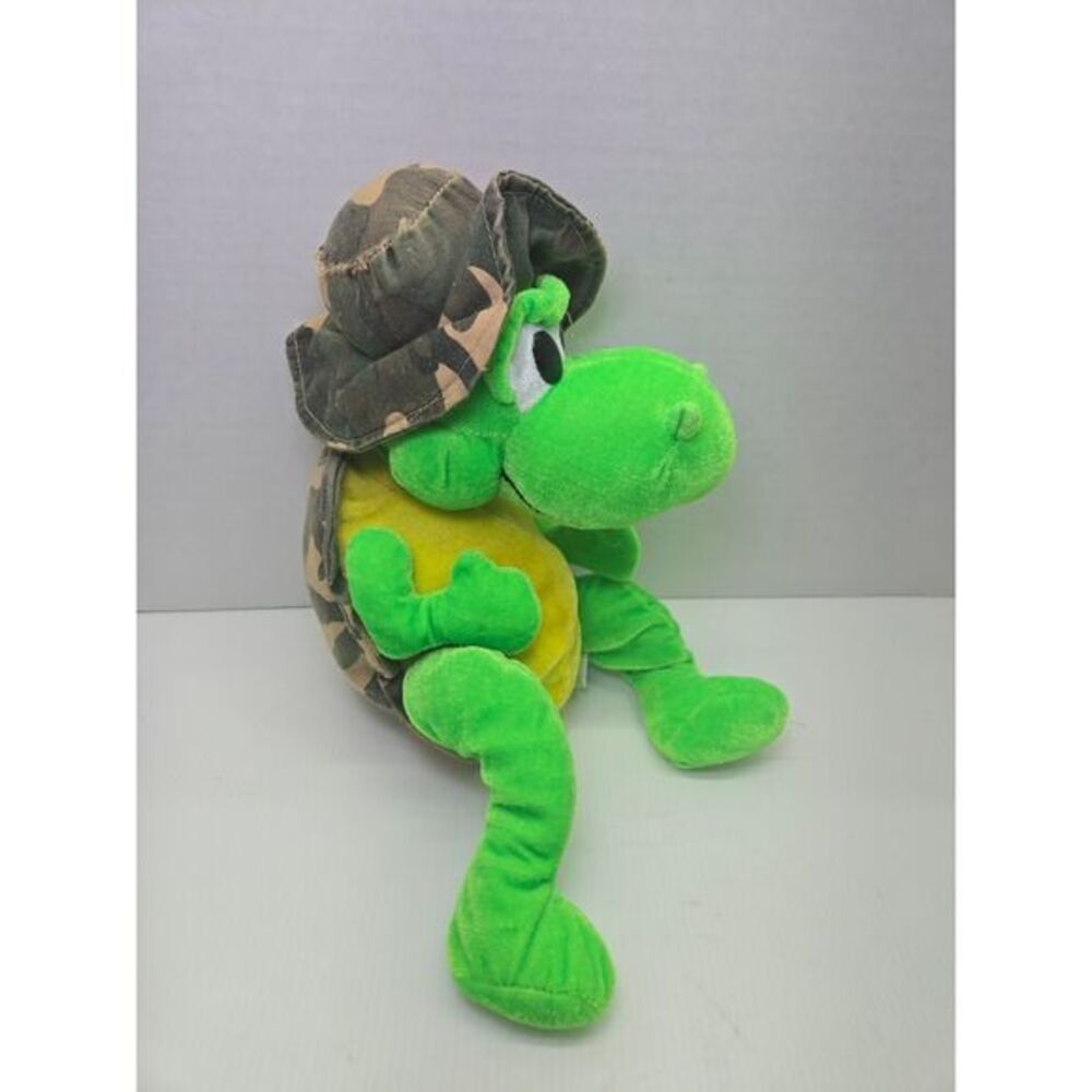 BJ Toy‎ Co Green Turtle Plush Camouflage Hat And Shell Stuffed Animal Soft Toy